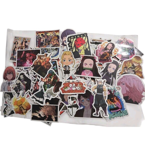 130 Pieces Demon Slayer Stickers Anime Luggage Phone Laptop Fridge Party Bags - Picture 1 of 6